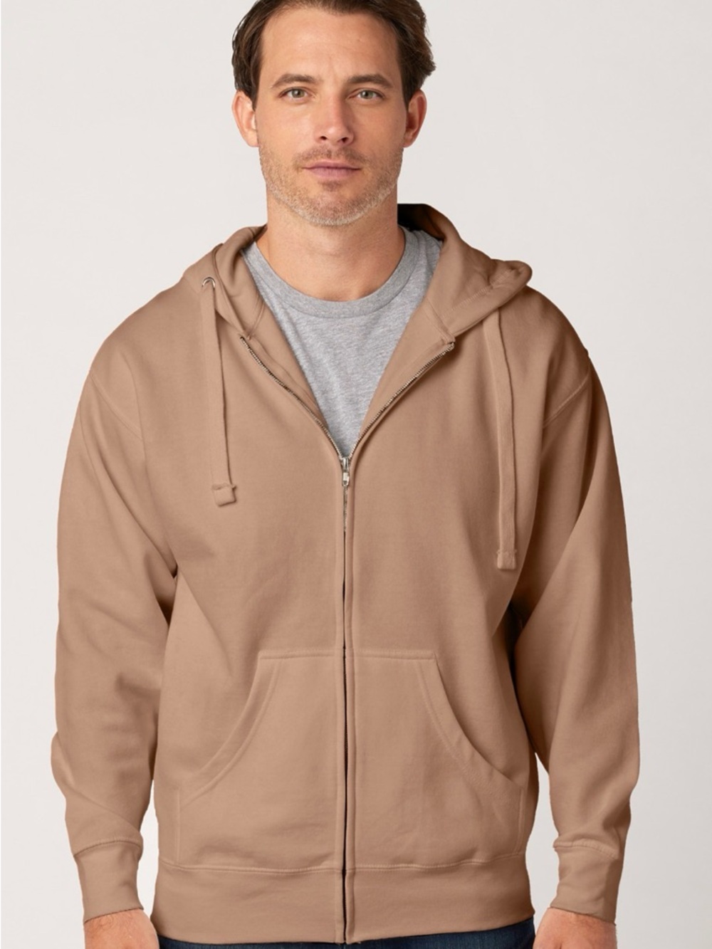 TNA Cozy AF Boyfriend Full Zip Hoodie - Camel